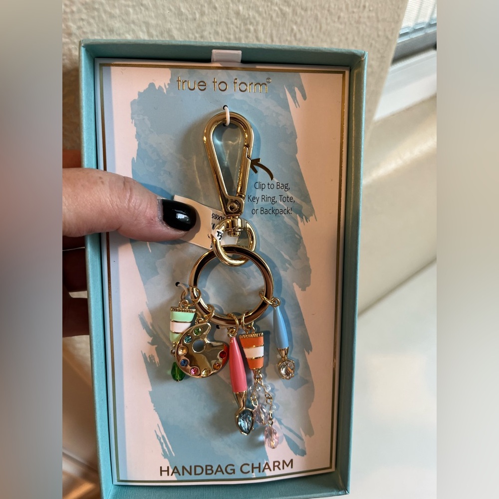 True to Form Multicolor Art/Artist Handbag Charm keychain